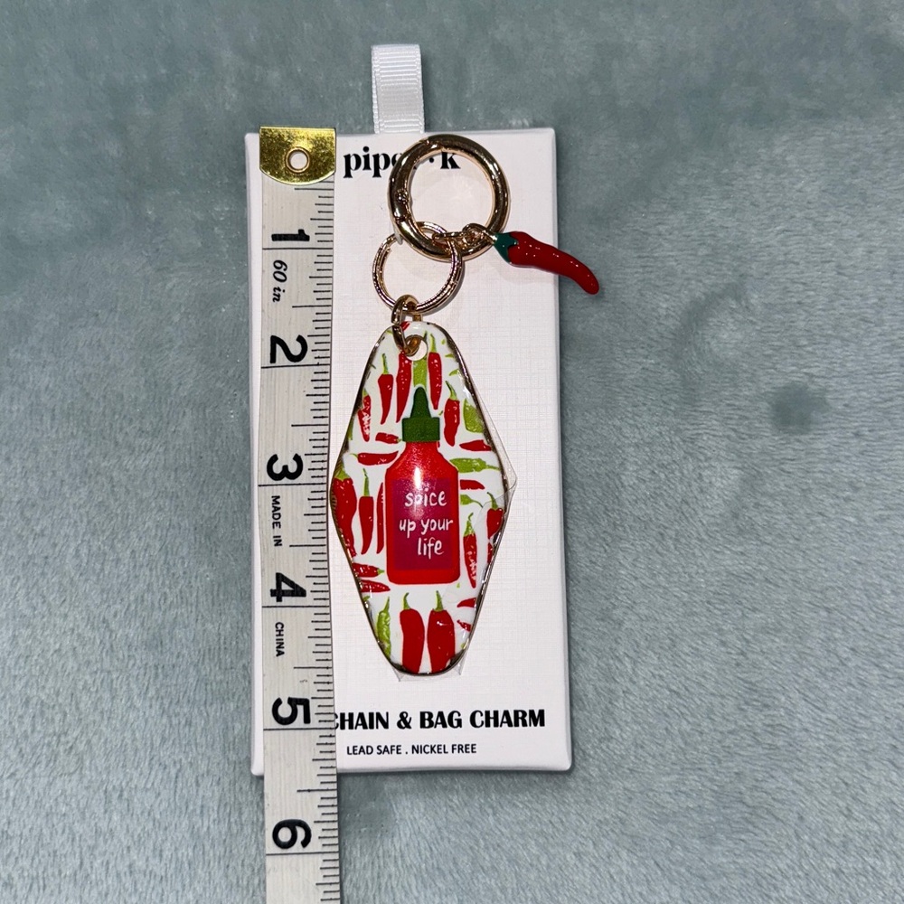 Piper K Red and Green Key Chain & Bag Charm - Picture 8 of 9